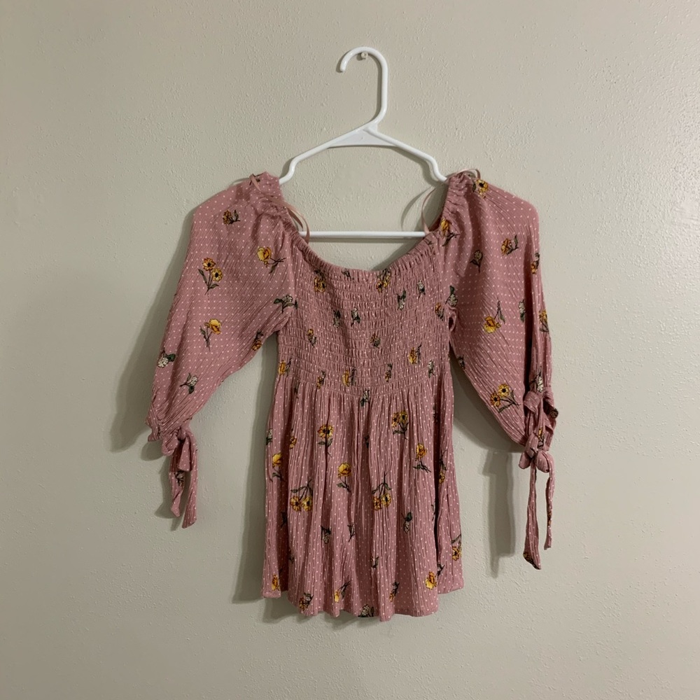 Off the shoulder floral blouse